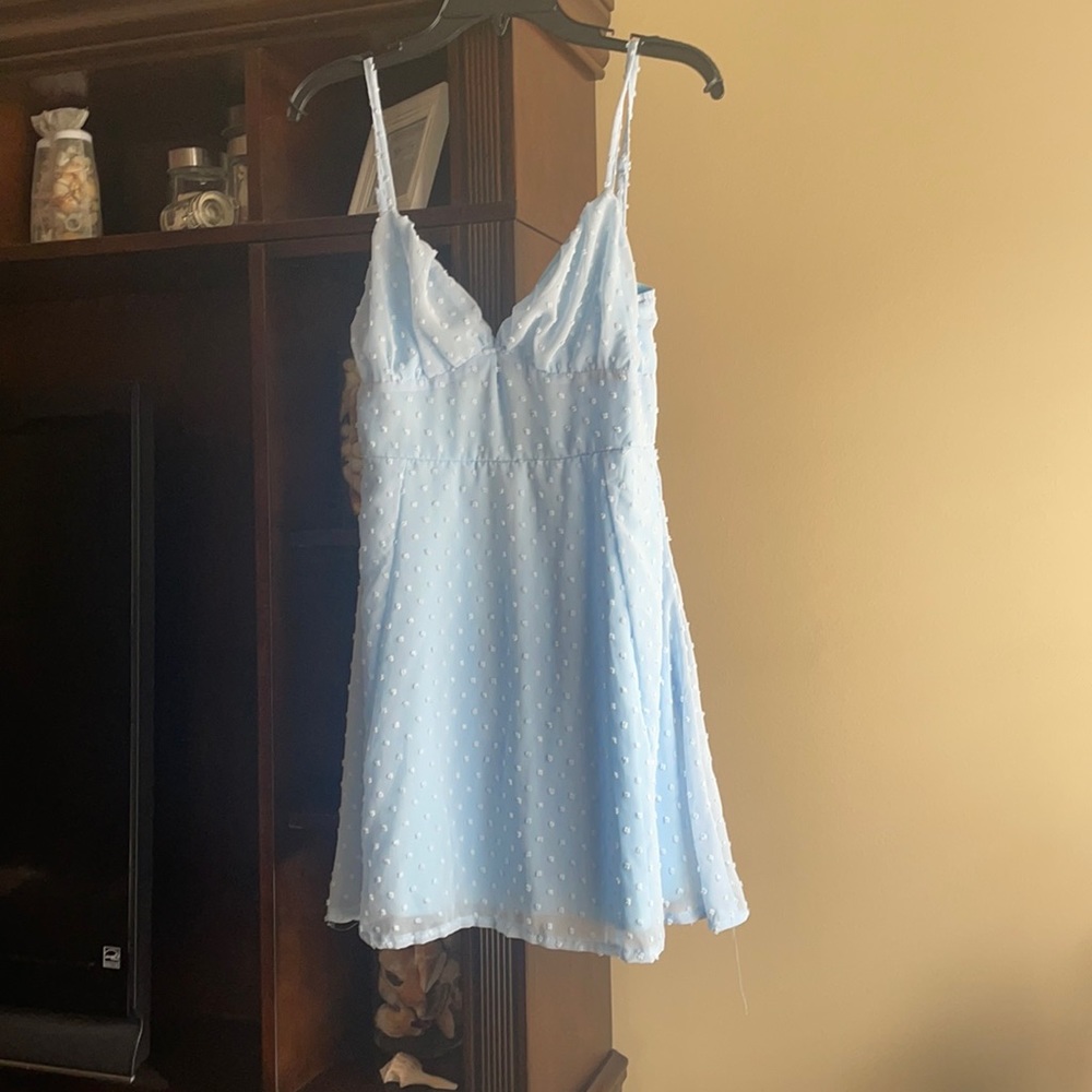 Blue polka dot sundress